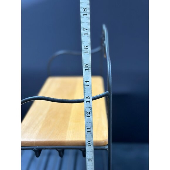 Longaberger Wrought Iron 2-Tier Shelf Removable Wood Top - Baker's Rack Style - Picture 5 of 6